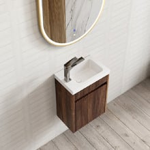 Bondi 400mm Wall Hung Small Space Single Vanity with Ceramic Countertop